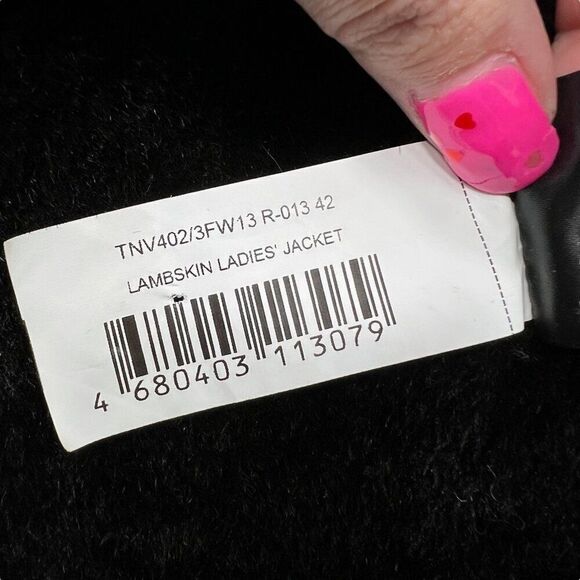 La Reine Blanche Hooded Lambskin Sherpa Lined Women's Jacket Size 36 EU 6 US - Picture 8 of 16